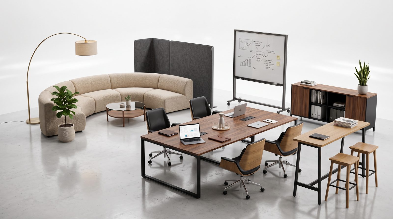 Halo Collaborative Lounge - white background furniture render