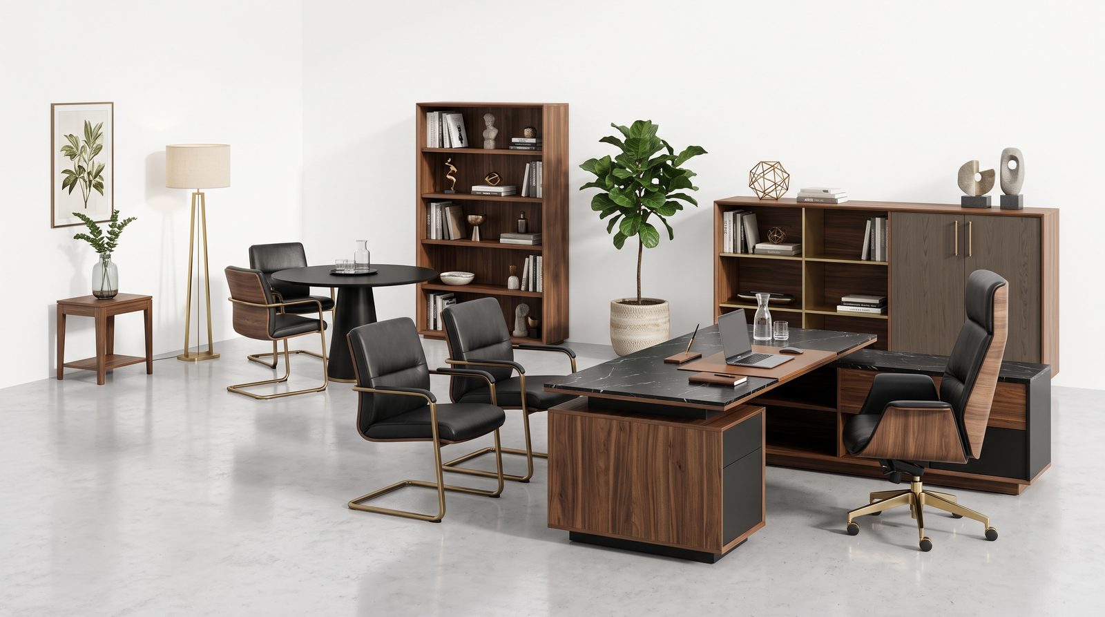 Kingsley Executive Suite - white background furniture render
